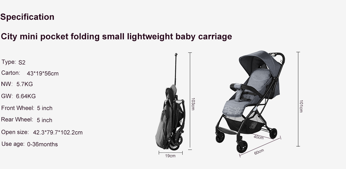 City mini pocket folding small lightweight baby carriage