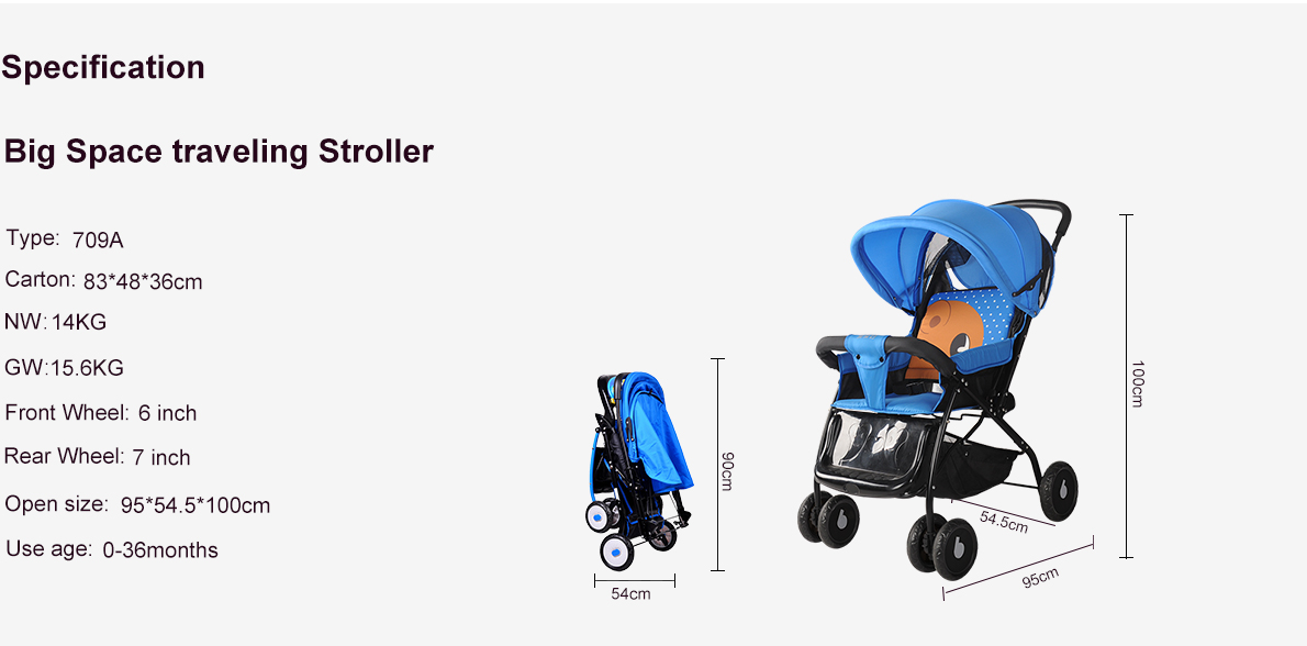 Large space travel stroller baobaohao 709A