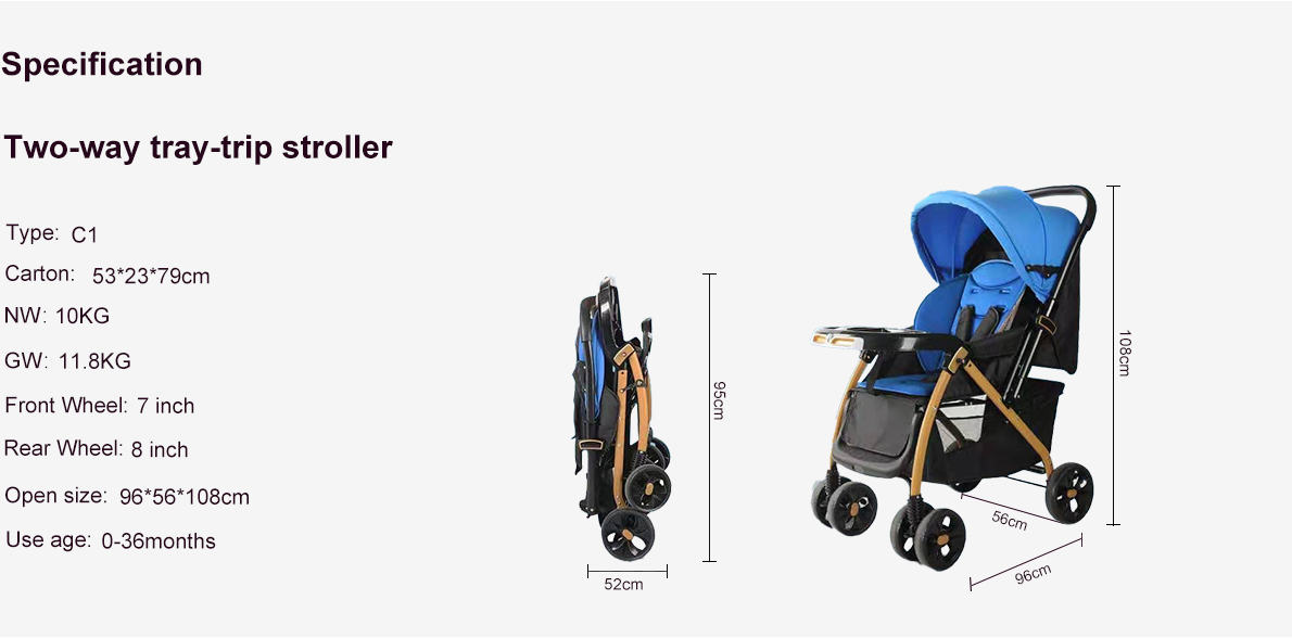 Two-way tray-trip stroller baobaohao C1