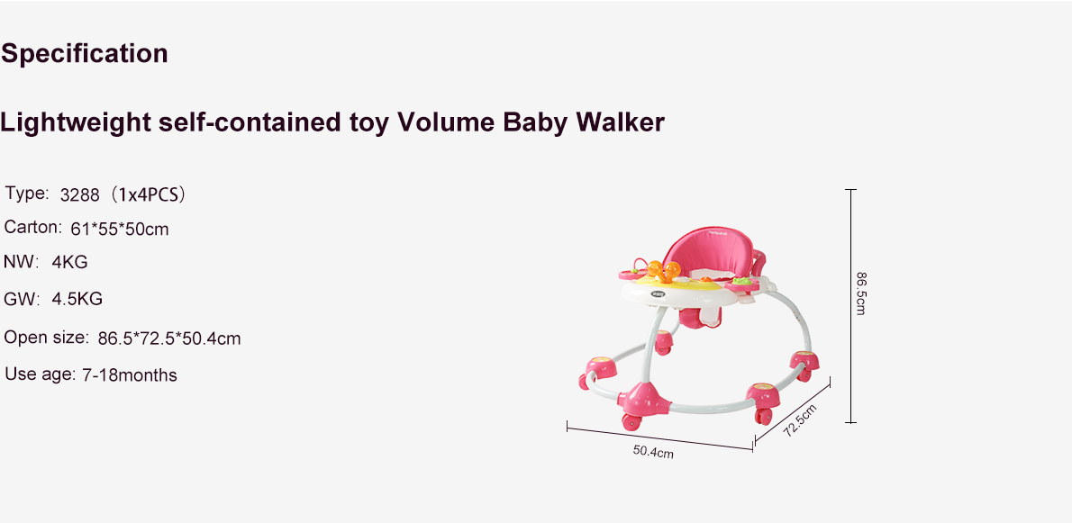 Lightweight self-contained toy Volume Baby Walker baobaohao 3288